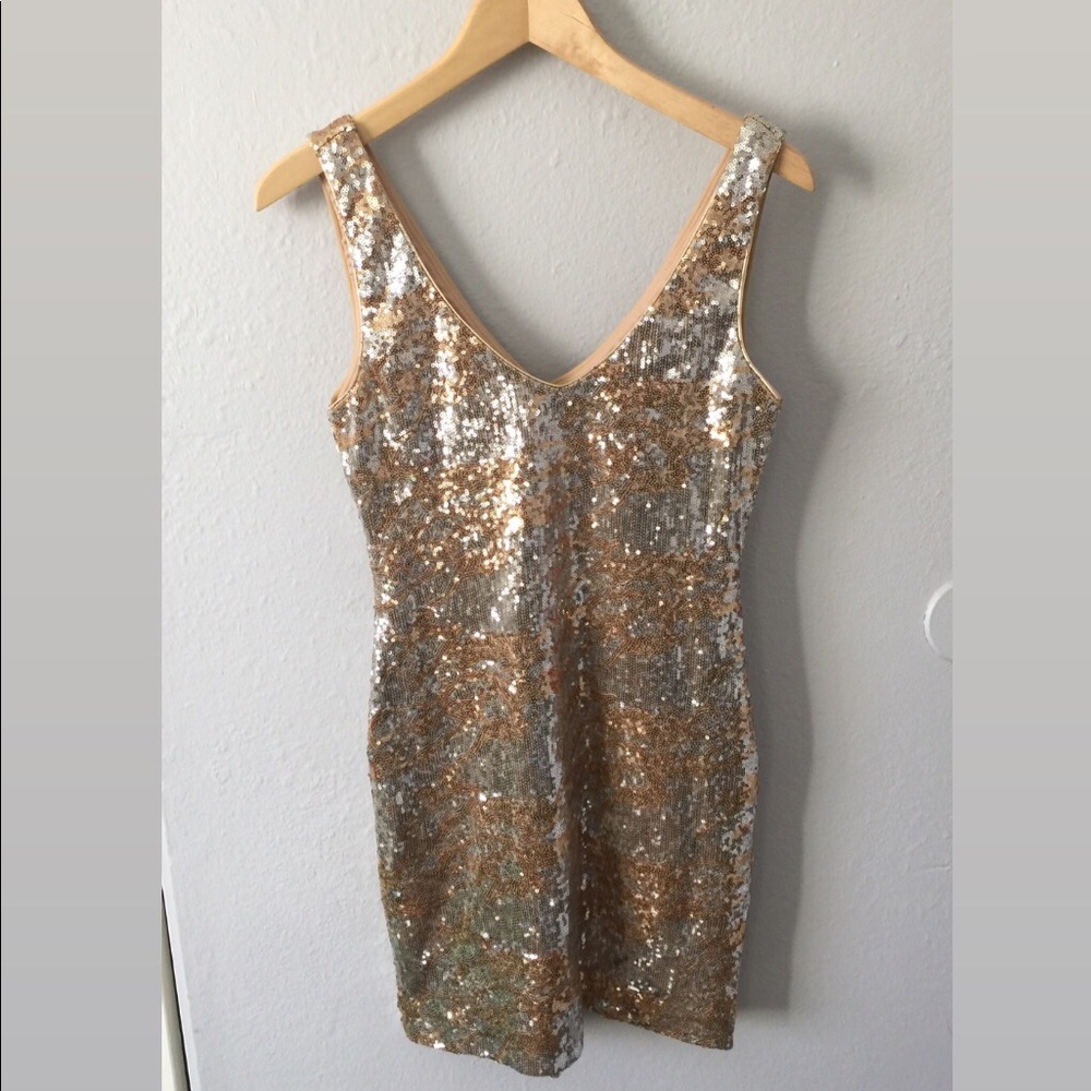 As U Wish Sequin Gold/Silver Dress - Picture 4 of 8